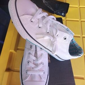 New Converse All Star Chuck Taylor Madison OX White Black Aegean Aqua Sz 2 youth
